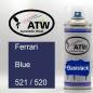 Preview: Ferrari, Blue, 521 / 520: 400ml Sprühdose, von ATW Autoteile West.